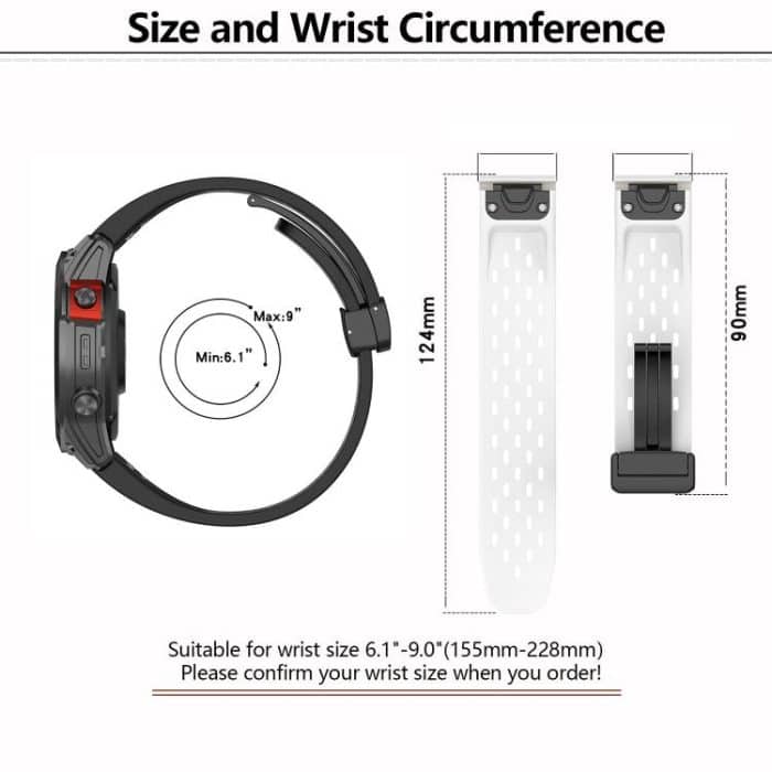 Kalebol Magnetic Buckle Silicone Watch Band, For Garmin QuickFit 20mm, For Garmin QuickFit 22mm, For Garmin QuickFit 26mm – Bild 4