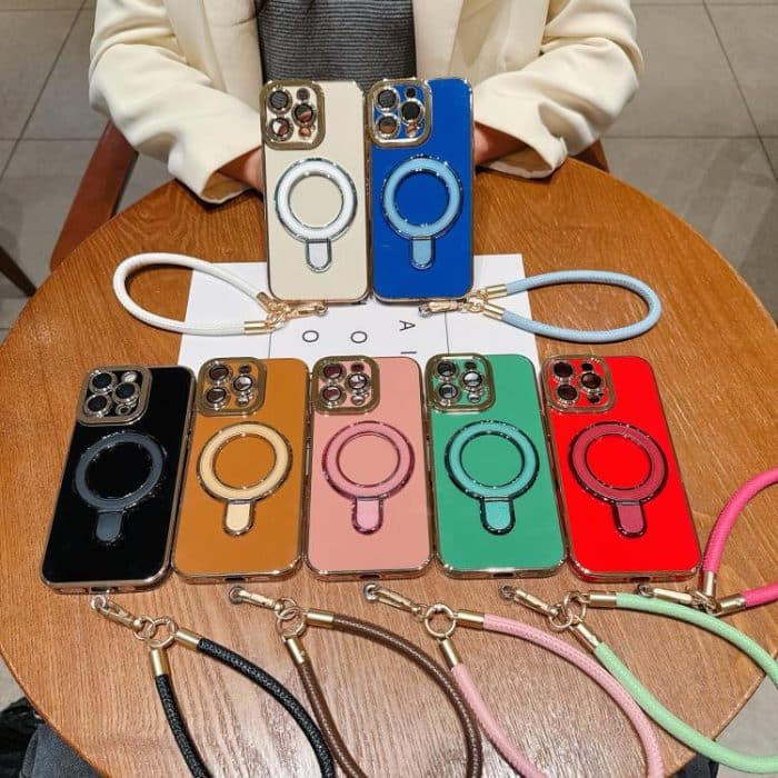 Charm Eye Electroplating Metal Holder Phone Case with Lanyard, For iPhone 12, For iPhone 12 Pro Max, For iPhone 12 Pro – Bild 2