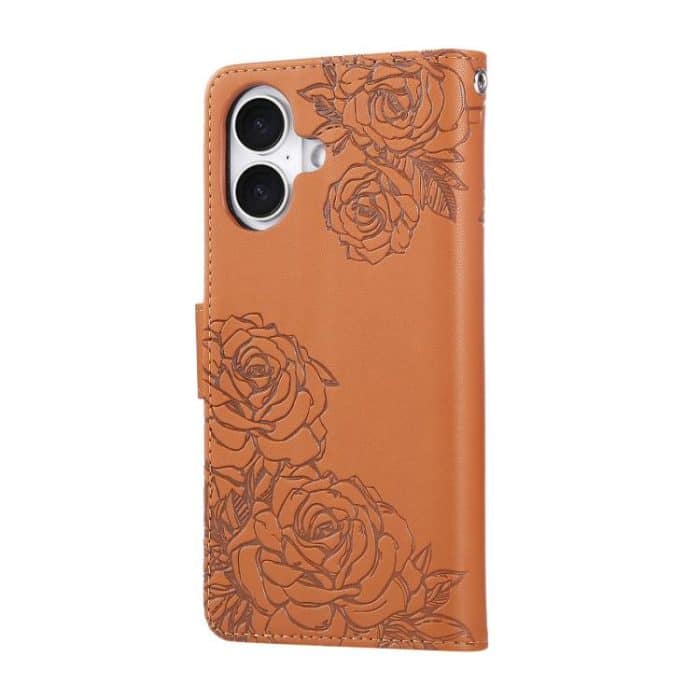 Rose Flower Embossed 3-Card Slots Leather Phone Case, For iPhone 16, For iPhone 15 Pro Max, For iPhone 15 Pro, For iPhone 15 Plus / 14 Plus – Bild 3