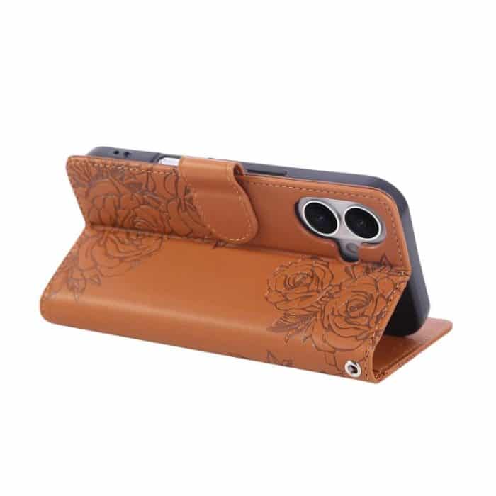 Rose Flower Embossed 3-Card Slots Leather Phone Case, For iPhone 16, For iPhone 15 Pro Max, For iPhone 15 Pro, For iPhone 15 Plus / 14 Plus – Bild 5