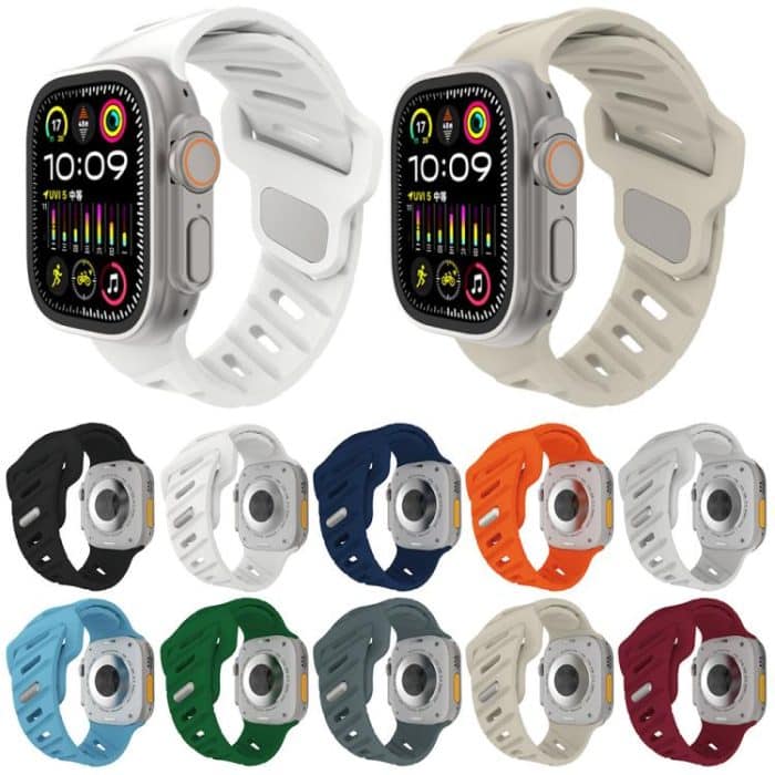 Slanted Hole Silicone Watch Band, For Apple Watch 46mm / 49mm / 45mm / 44mm, For Apple Watch 42mm / 41mm / 40mm / 38mm – Bild 2