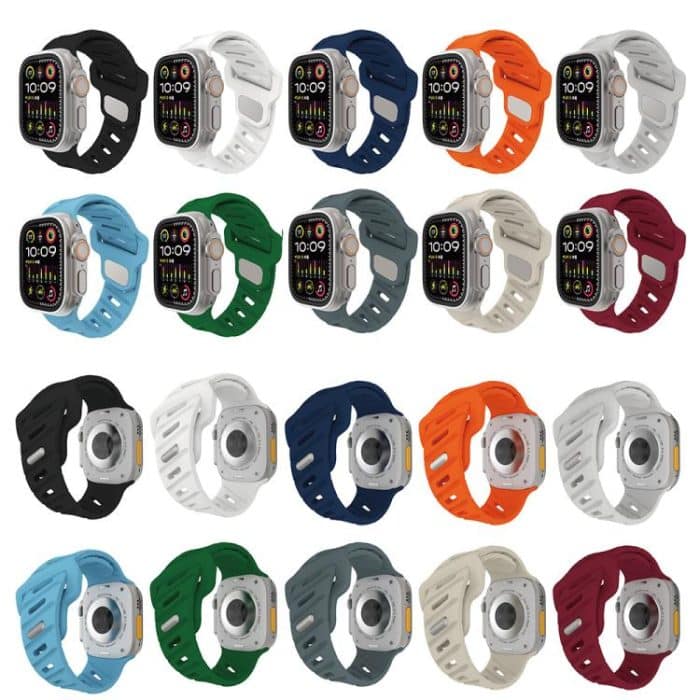 Slanted Hole Silicone Watch Band, For Apple Watch 46mm / 49mm / 45mm / 44mm, For Apple Watch 42mm / 41mm / 40mm / 38mm – Bild 3