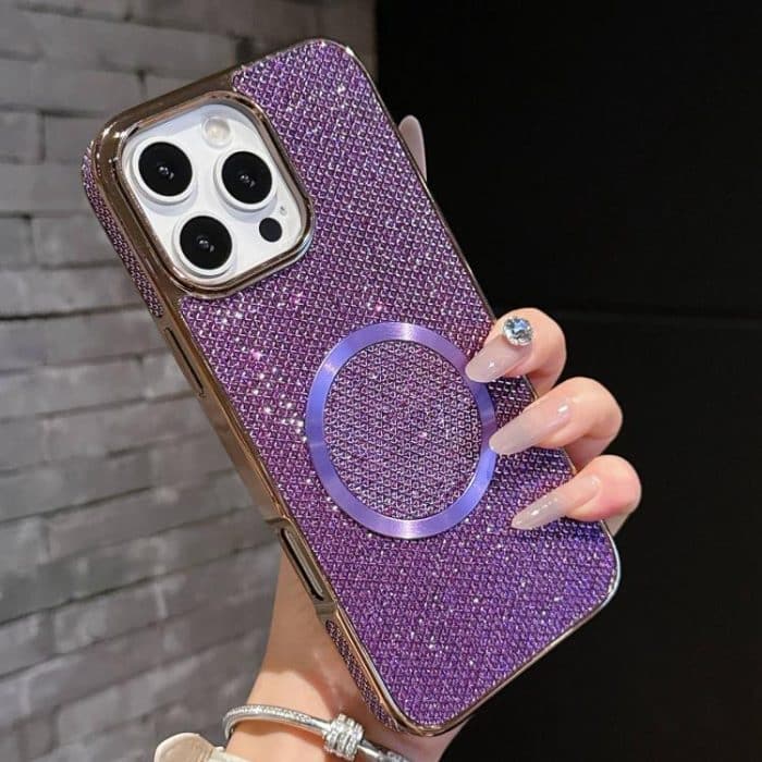 Electroplating PC Glitter Grain MagSafe Phone Case, For iPhone 15, For iPhone 14 Plus, For iPhone 14, For iPhone 14 Pro – Bild 7