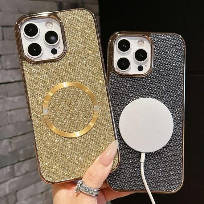 Electroplating PC Glitter Grain MagSafe Phone Case, For iPhone 15, For iPhone 14 Plus, For iPhone 14, For iPhone 14 Pro – Bild 3