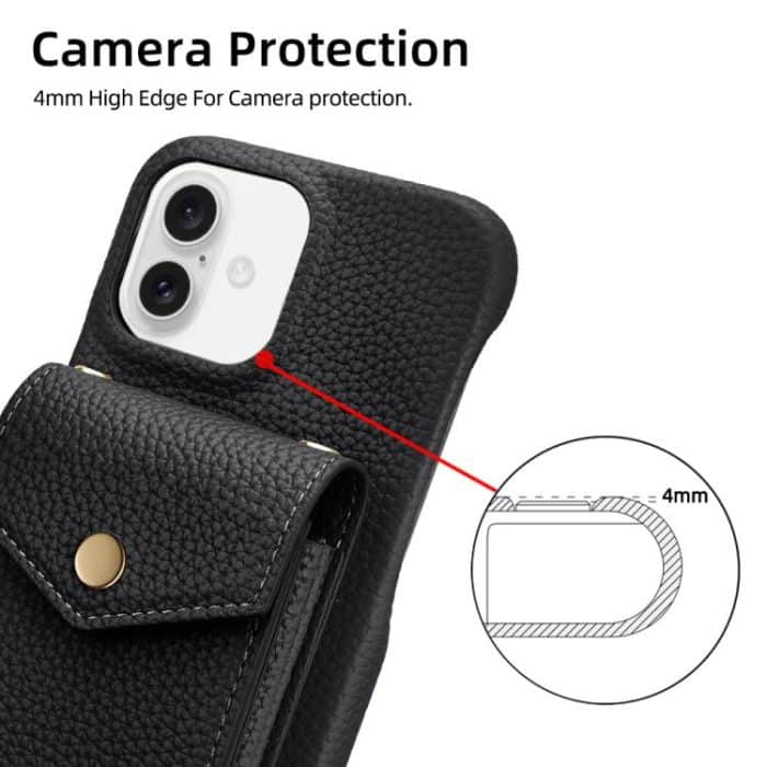 Litchi Texture Vertical Card Bag Holder Phone Case with Long Lanyard, For iPhone 13 Pro Max, For iPhone 13 Pro, For iPhone 12 / 12 Pro, For iPhone 12 Pro Max – Bild 3