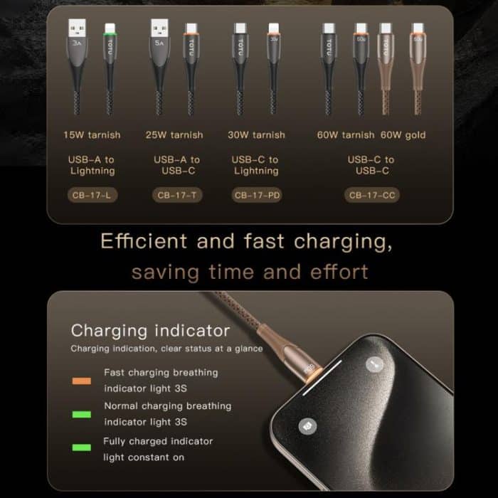 TOTU CB-17-L 15W USB to 8 Pin Smart Power-off Data Cable – Bild 3