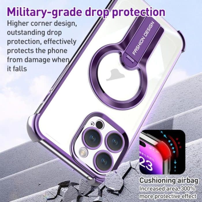 Shockproof Electroplating MagSafe Holder Phone Case, For iPhone 13 Pro Max, For iPhone 13 Pro, For iPhone 13 – Bild 5