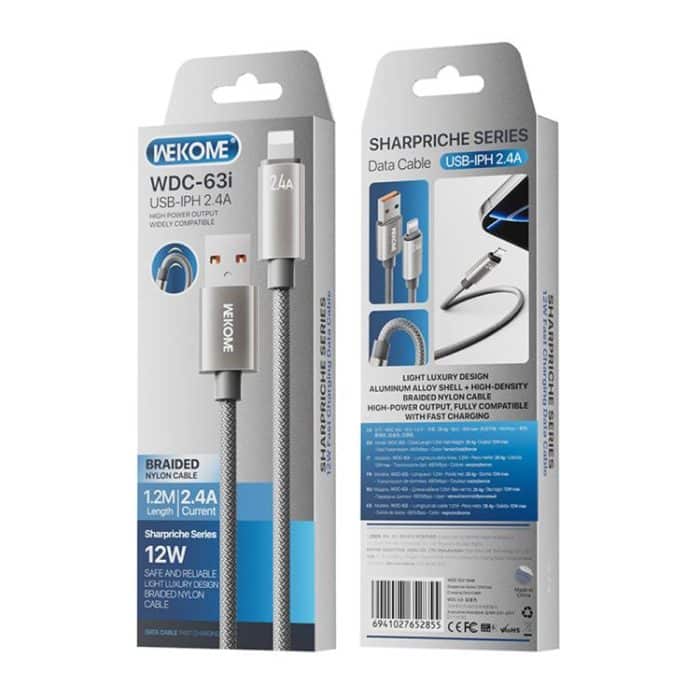 WK WDC-63i 12W USB to 8 Pin Fast Charging Data Cable, Length: 1.2m – Bild 5
