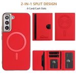 Solid Color Horizontal Magnetic Card Bag RFID MagSafe Phone Case – Bild 4