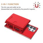 Solid Color Horizontal Magnetic Card Bag RFID MagSafe Phone Case – Bild 2