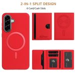 Solid Color Horizontal Magnetic Card Bag RFID MagSafe Phone Case – Bild 4