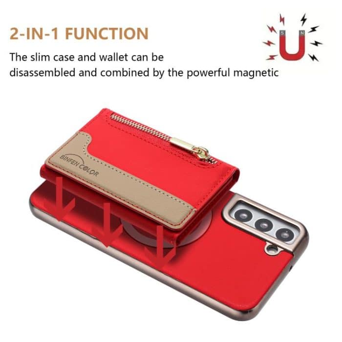 Zipper Horizontal Magnetic Card Bag RFID MagSafe Phone Case – Bild 2
