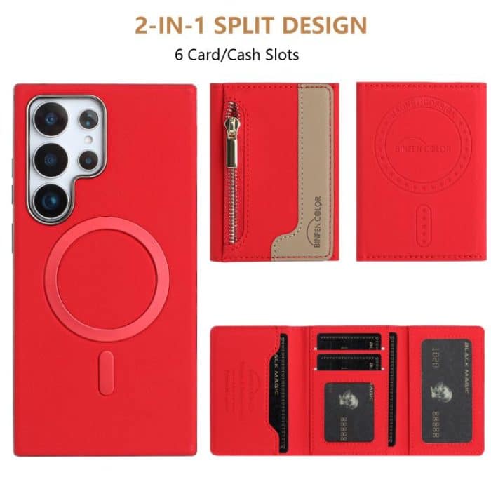 Zipper Horizontal Magnetic Card Bag RFID MagSafe Phone Case – Bild 3