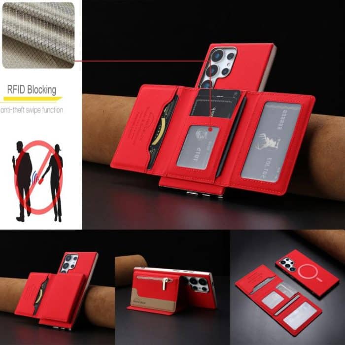 Zipper Horizontal Magnetic Card Bag RFID MagSafe Phone Case – Bild 7
