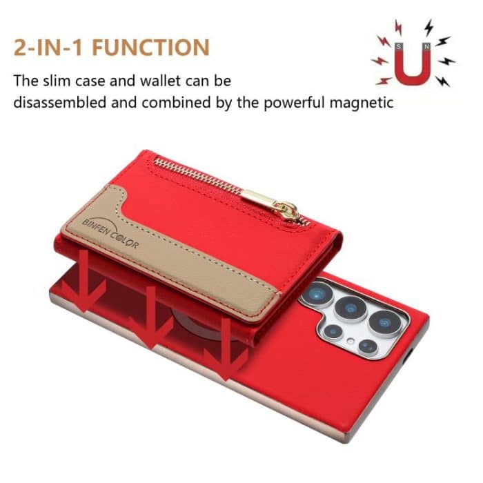 Zipper Horizontal Magnetic Card Bag RFID MagSafe Phone Case – Bild 2