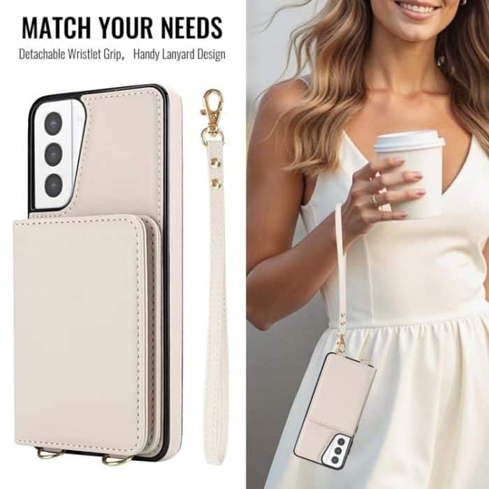 Crossbody Dual-buckle Wallet RFID Back Leather Phone Case – Bild 3