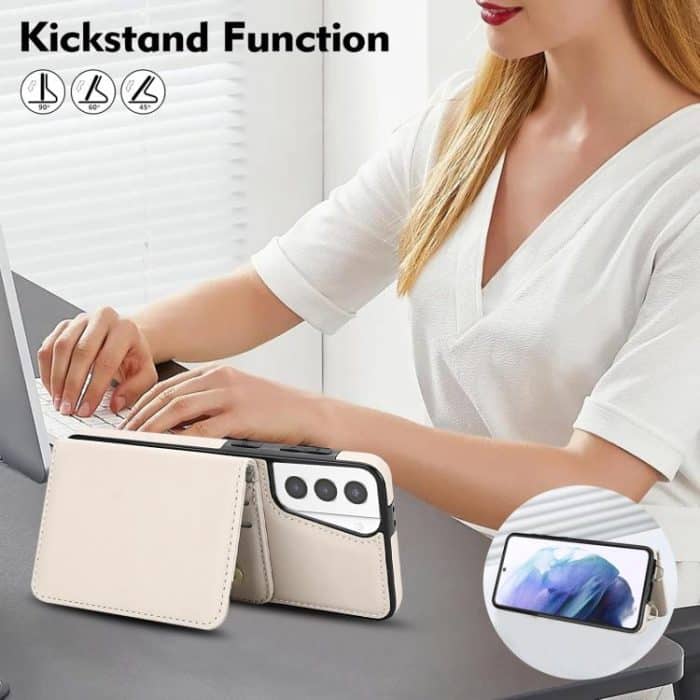 Crossbody Dual-buckle Wallet RFID Back Leather Phone Case – Bild 7