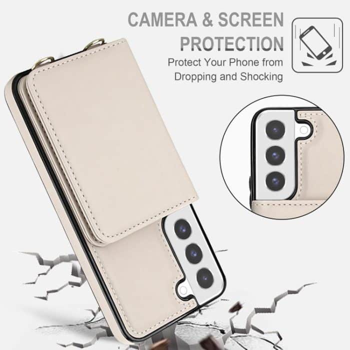 Crossbody Dual-buckle Wallet RFID Back Leather Phone Case – Bild 6