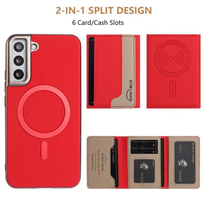 Colour Matching Horizontal Magnetic Card Bag RFID MagSafe Phone Case – Bild 4