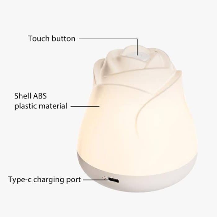 3W Rose Night Light Bedside Touch Sensor Ambient Lighting – Bild 3