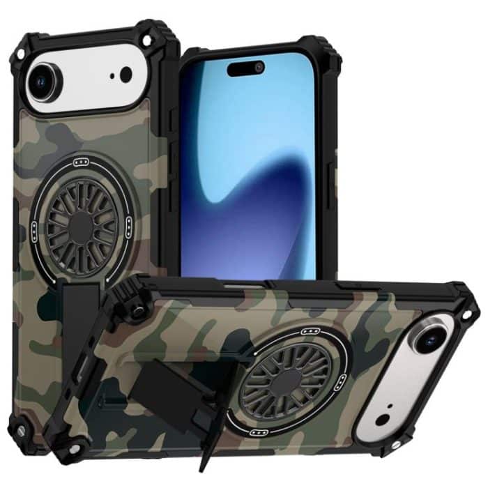 Camouflage Kickstand Rotating Shaft MagSafe Phone Case, For iPhone 15 Plus, For iPhone 15, For iPhone 14 Plus – Bild 1