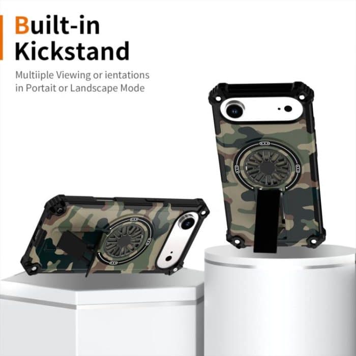 Camouflage Kickstand Rotating Shaft MagSafe Phone Case, For iPhone 15 Plus, For iPhone 15, For iPhone 14 Plus – Bild 2