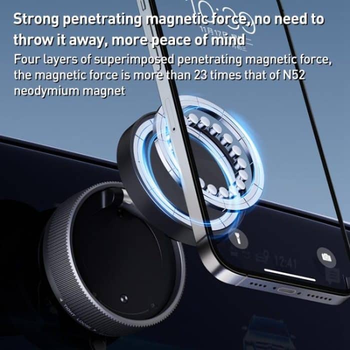 K10A Three-axis Folding Vacuum Adsorption Magnetic Car Phone Holder, K10A (White), K10A (Black), K10A (Grey) – Bild 5