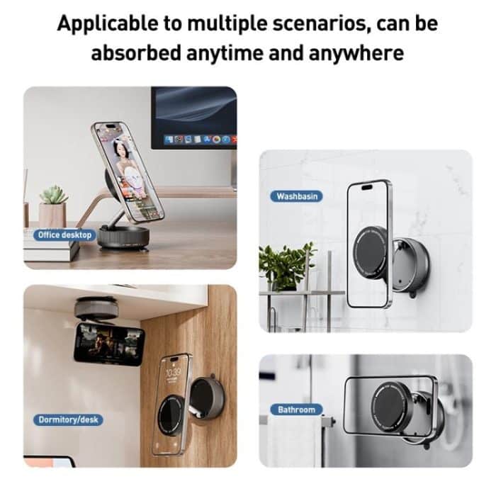 K10A Three-axis Folding Vacuum Adsorption Magnetic Car Phone Holder, K10A (White), K10A (Black), K10A (Grey) – Bild 8