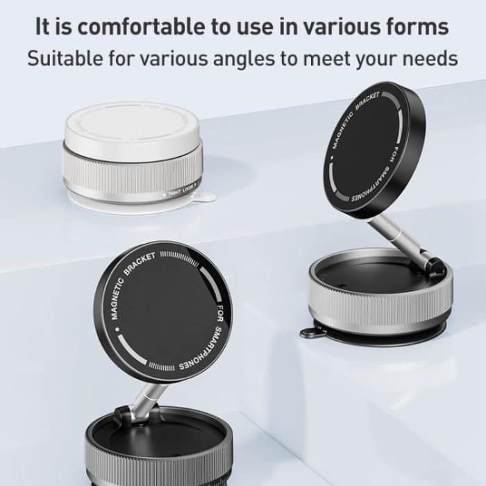 K10A Three-axis Folding Vacuum Adsorption Magnetic Car Phone Holder, K10A (White), K10A (Black), K10A (Grey) – Bild 9