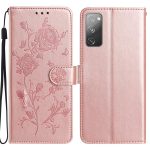 Rose Flower Embossing Pattern Leather Phone Case