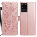 Rose Flower Embossing Pattern Leather Phone Case