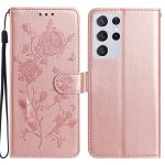 Rose Flower Embossing Pattern Leather Phone Case