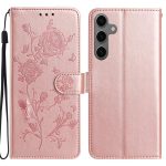 Rose Flower Embossing Pattern Leather Phone Case