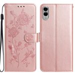Rose Flower Embossing Pattern Leather Phone Case