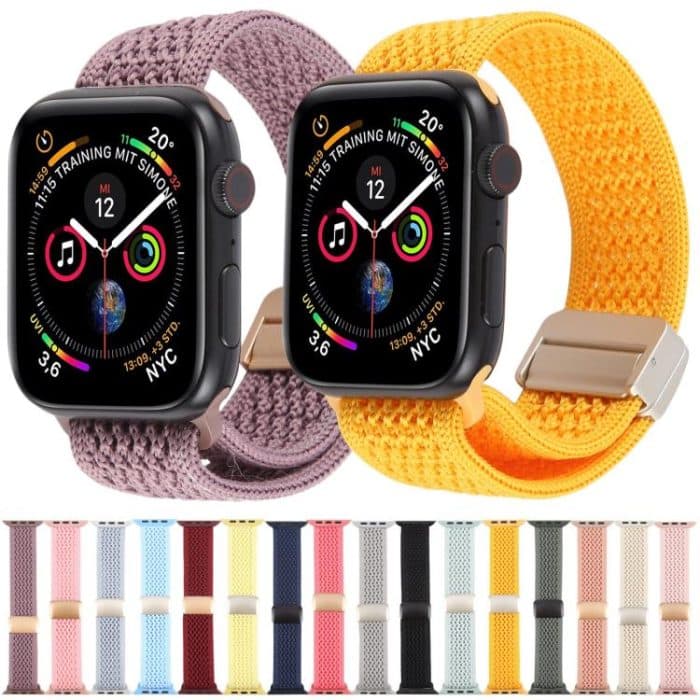 Magnetic Buckle Breathable Knitted Nylon Watch Band, For Apple Watch 46mm / 49mm / 45mm / 44mm, For Apple Watch 42mm / 41mm / 40mm / 38mm – Bild 2