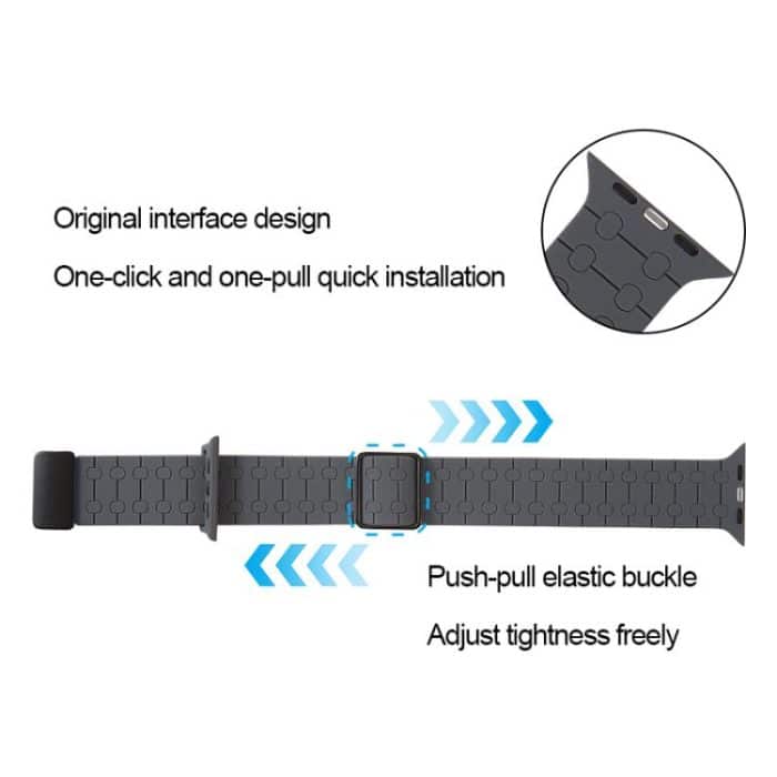 Magnetic Buckle Breathable Silicone Watch Band, For Apple Watch 46mm / 49mm / 45mm / 44mm, For Apple Watch 42mm / 41mm / 40mm / 38mm – Bild 5
