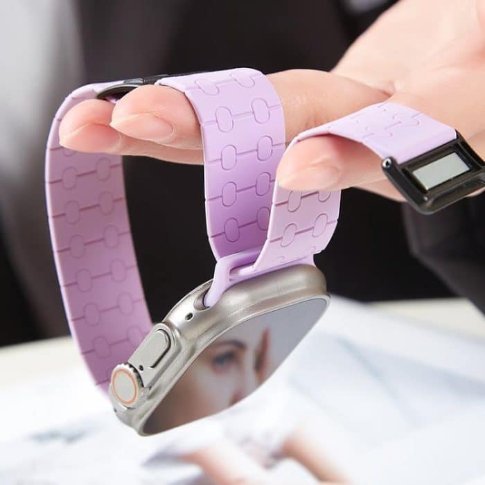 Magnetic Buckle Breathable Silicone Watch Band, For Apple Watch 46mm / 49mm / 45mm / 44mm, For Apple Watch 42mm / 41mm / 40mm / 38mm – Bild 8