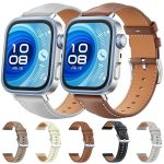 xDfind Flat Head Black Shark Fine Grain Leather Watch Band, For Huawei Watch Fit 4 Pro / Fit 4 / Fit 3 20mm, For Huawei Watch D2 22mm – Bild 2