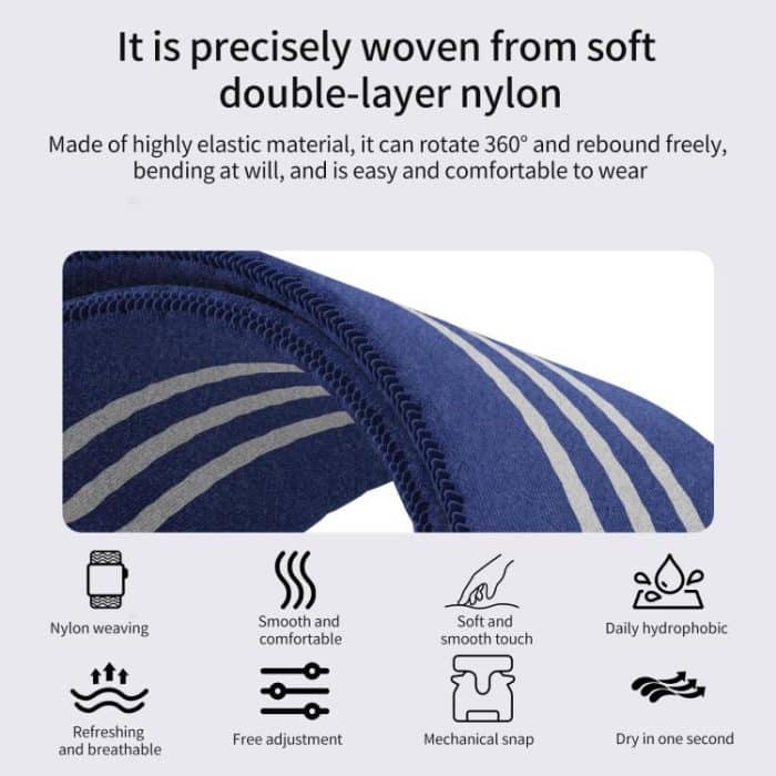 xDfind Parachute Buckle 3-Stripe Braided Nylon Watch Band, For Apple Watch 42 / 44 / 45 / 46 / 49mm, For Apple Watch 38 / 40 / 41 / S10 42mm – Bild 3