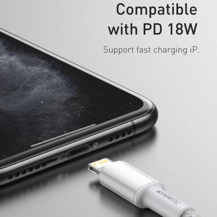 Baseus 20 W Typ-C / USB-C auf 8 Pin PD Hochdichtes geflochtenes Schnelllade-Datenkabel, Länge: 2 m – Bild 4