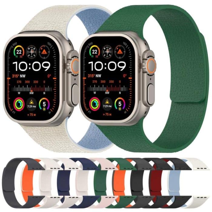 xDfind Magnetisches Silikon-Uhrenarmband mit flachem Kopf und Litschi-Textur, For Apple Watch 42 / 44 / 45 / 46 / 49mm, For Apple Watch 38 / 40 / 41 / S10 42mm – Bild 2