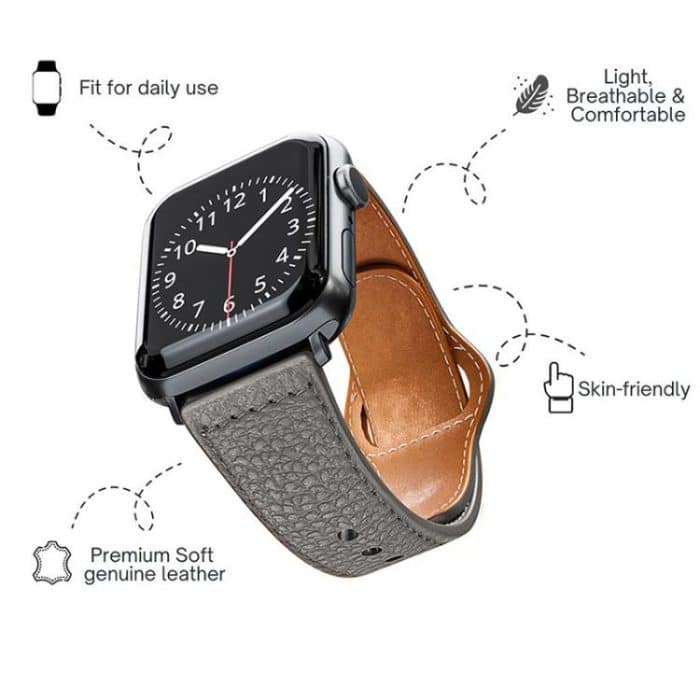 Reverse Buckle Genuine Leather Watch Band – Bild 3