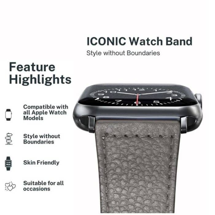 Reverse Buckle Genuine Leather Watch Band – Bild 4