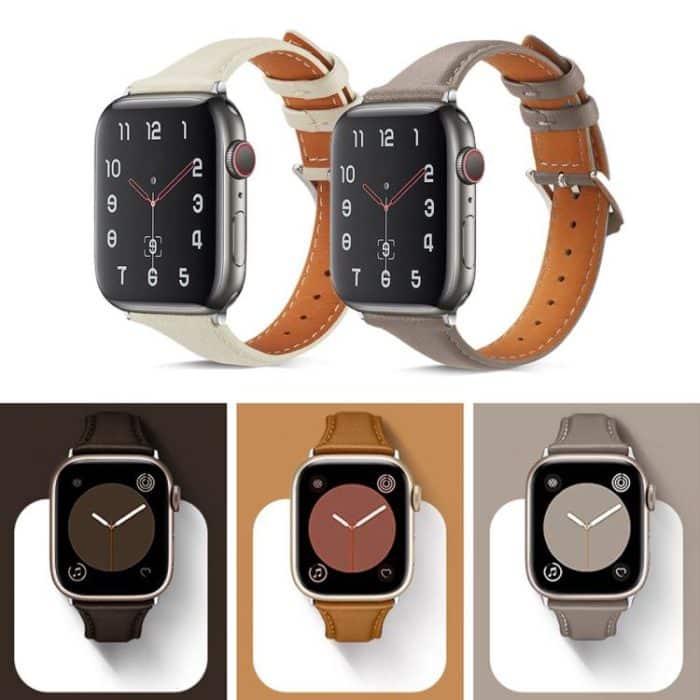 Small Waist Drop Buckle Genuine Leather Watch Band, For Apple Watch 46mm / 49mm / 45mm / 44mm, For Apple Watch 42mm / 41mm / 40mm / 38mm – Bild 3
