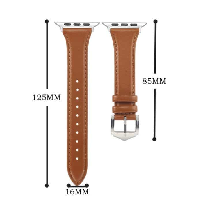 Small Waist Drop Buckle Genuine Leather Watch Band, For Apple Watch 46mm / 49mm / 45mm / 44mm, For Apple Watch 42mm / 41mm / 40mm / 38mm – Bild 4