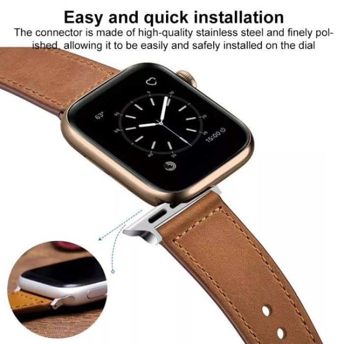 xDfind Rivet Buckle Genuine Leather Watch Band, For Apple Watch 42 / 44 / 45 / 46 / 49mm, For Apple Watch 38 / 40 / 41 / S10 42mm – Bild 4
