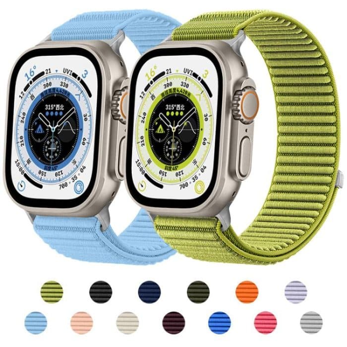 xDfind Woven Nylon Hook And Loop Fastener Watch Band, For Apple Watch 42 / 44 / 45 / 46 / 49mm, For Apple Watch 38 / 40 / 41 / S10 42mm – Bild 2