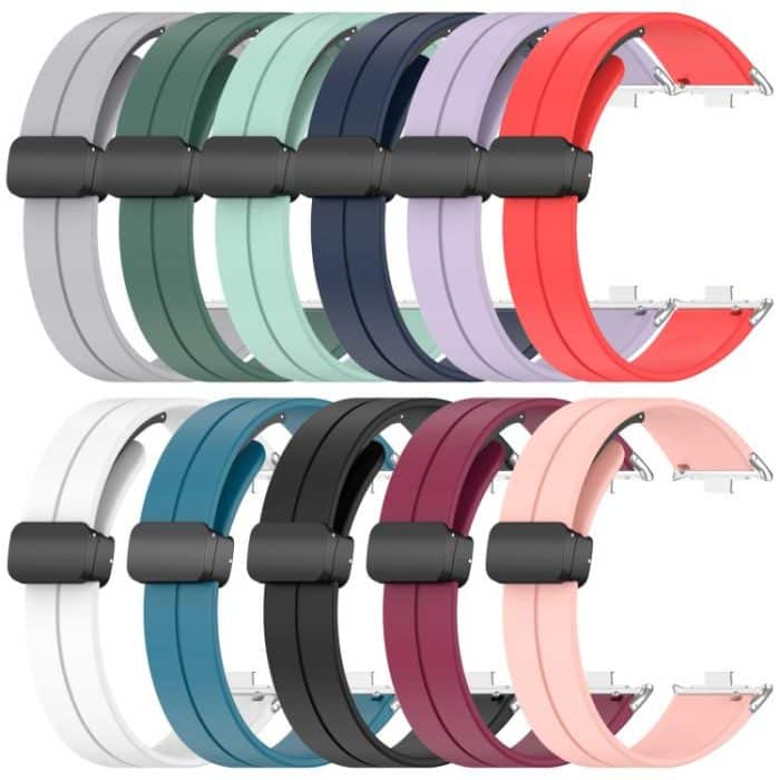 xDfind  Flat Head Groove Folding Black Buckle Silicone Watch Band – Bild 3