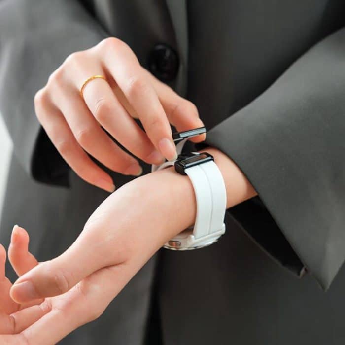 xDfind  Flat Head Groove Folding Black Buckle Silicone Watch Band – Bild 6