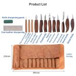 DIY Handgravurmesser Rindsleder Rolltasche Holzbearbeitung Gravurmesser Set – Bild 2